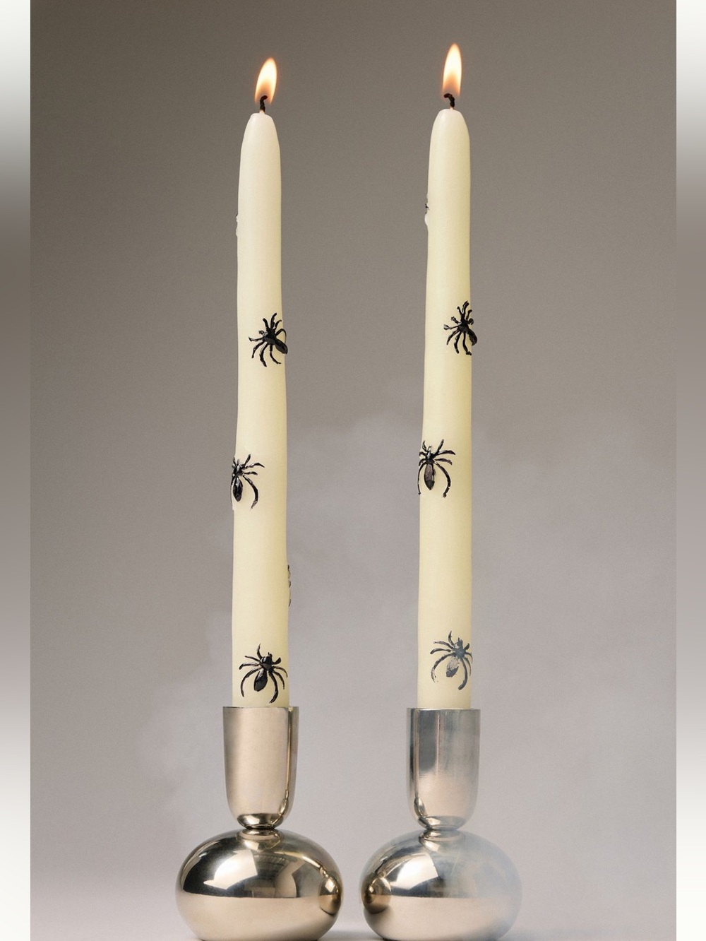 🕷️Anthropologie Taper Candles Mystic Icon Halloween Spiders Spooky Set of 2